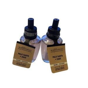 2 Bath & Body Works Wallflowers PALO SANTO + SAGE Fragrance Oil Refill Bulbs